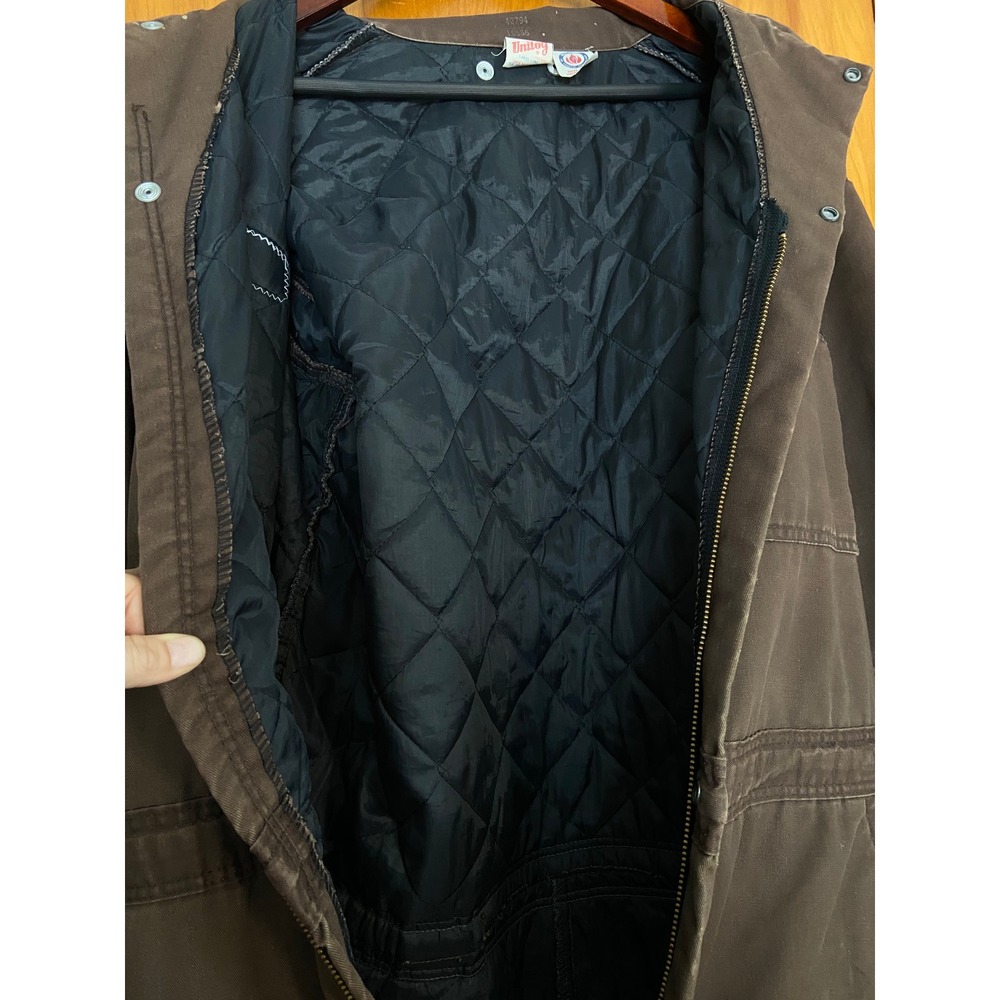 Vtg Mens Insulated Work Coveralls Made in USA sz L Long Patch Land O Lakes Cenex - Picture 5 of 12
